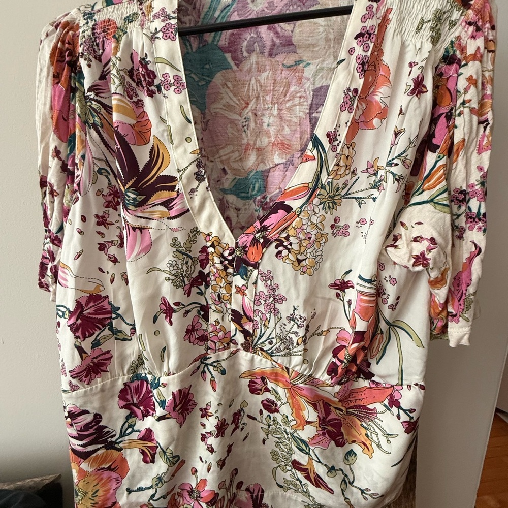 Anthropologie Multicolor Floral Blouse